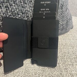 Ekster black parliament wallet with quick release cards technology